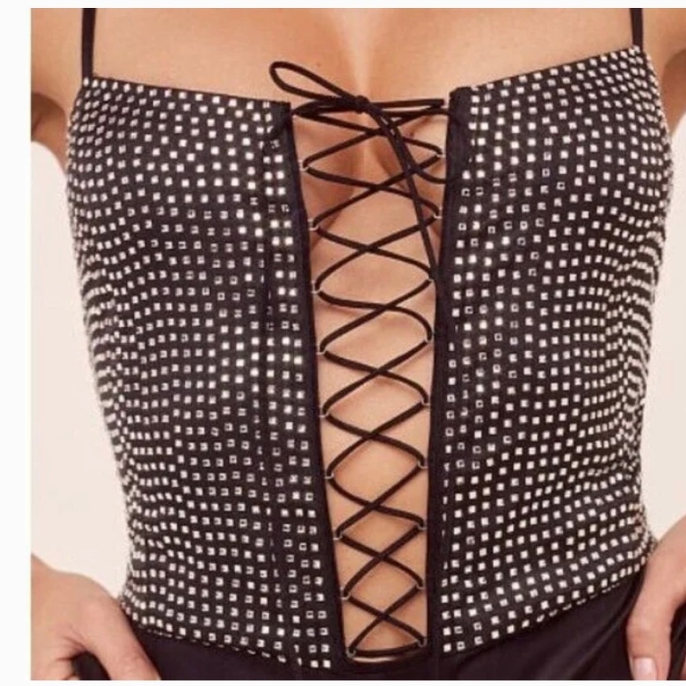 For Love & Lemons Mirage Mirrored Bodysuit XXS
